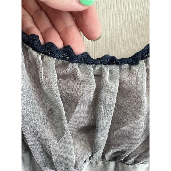 CAROLE LITTLE Vintage Y2K Empire Waist Velvet Straps Leaf Midi Fairy Dress - Picture 5 of 12